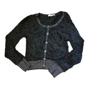 Rewind Medium Black Long Sleeve Button Up Cardigan